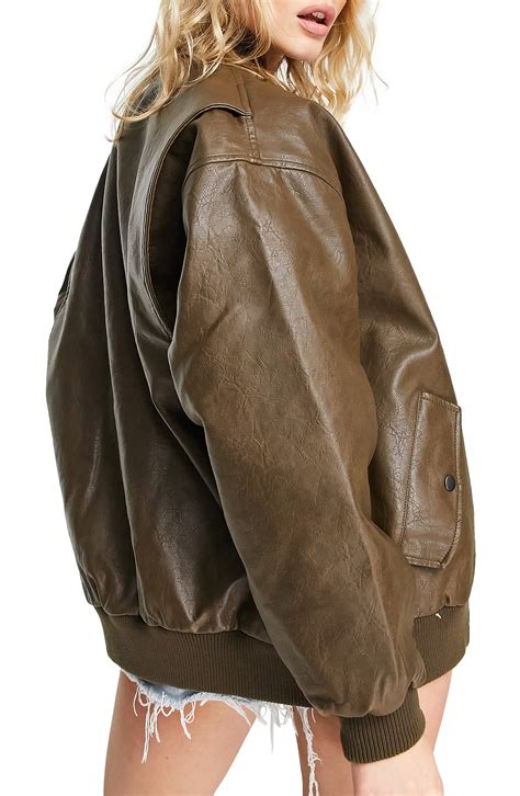 oversized bomber leather jacket